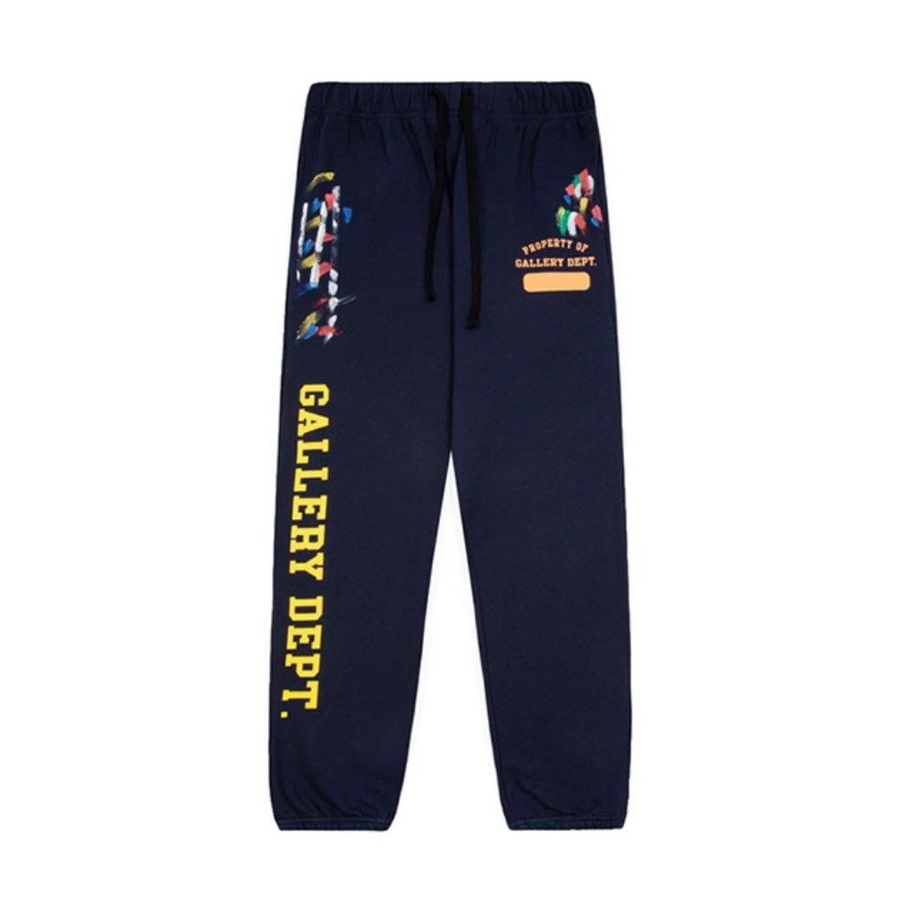 Gallery Dept Unisex Logo Printed Pants Navy